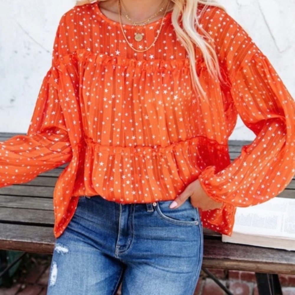 Vici/love@fs NWOT Shooting Star tired summer blouse